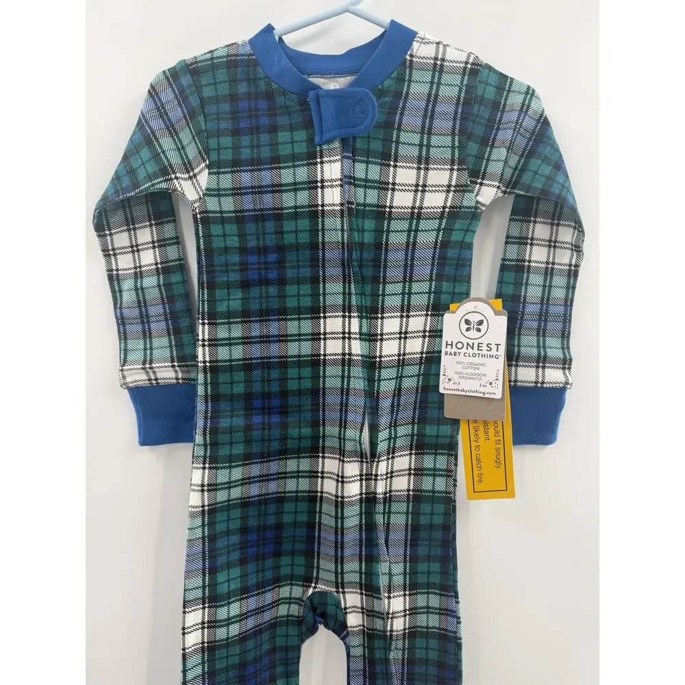 HonestBaby Sleep & Play Footed One-Piece Pajama Sleeper 100% Organic Cotton READ